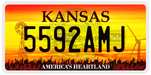 5592AMJ  license plate in KS