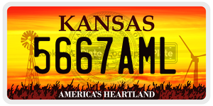5667AML  license plate in KS