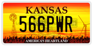 566PWR  license plate in KS