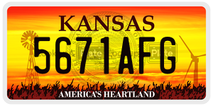 5671AFG  license plate in KS
