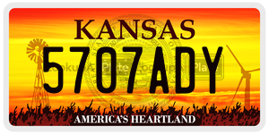 5707ADY  license plate in KS