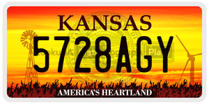 5728AGY  license plate in KS