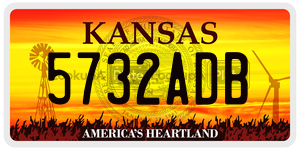 5732ADB  license plate in KS