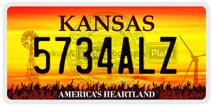 5734ALZ  license plate in KS
