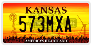 573MXA license plate in Kansas