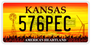576PEC  license plate in KS