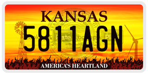 5811AGN  license plate in KS