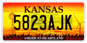 5823AJK  license plate in KS