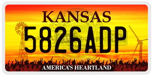 5826ADP  license plate in KS