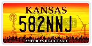 582NNJ  license plate in KS