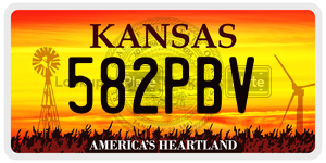 582PBV  license plate in KS