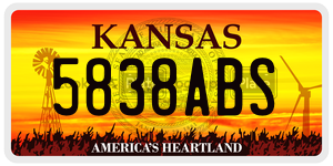 5838ABS  license plate in KS