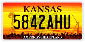 5842AHU  license plate in KS