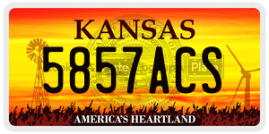 5857ACS  license plate in KS
