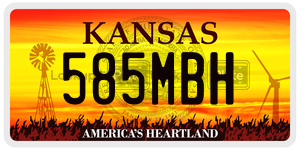 585MBH  license plate in KS