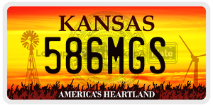586MGS  license plate in KS