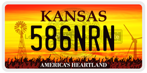 586NRN  license plate in KS