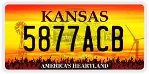 5877ACB  license plate in KS