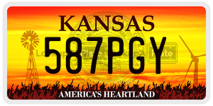 587PGY license plate in Kansas