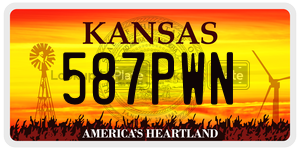 587PWN  license plate in KS