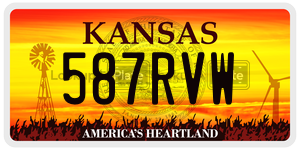587RVW  license plate in KS