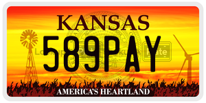 589PAY  license plate in KS