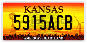 5915ACB  license plate in KS