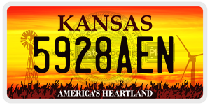 5928AEN  license plate in KS