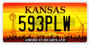 593PLW  license plate in KS