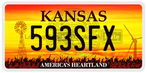 593SFX  license plate in KS