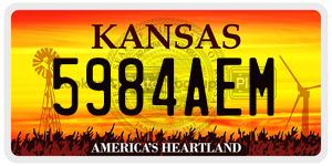 5984AEM  license plate in KS