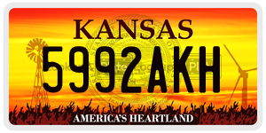 5992AKH  license plate in KS