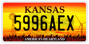 5996AEX  license plate in KS