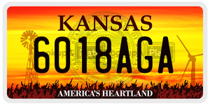 6018AGA  license plate in KS