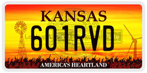 601RVD  license plate in KS