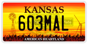 603MAL  license plate in KS