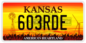 603RDE  license plate in KS