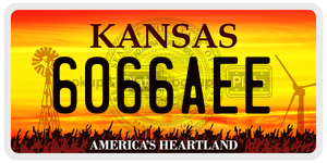 6066AEE  license plate in KS