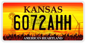 6072AHH  license plate in KS