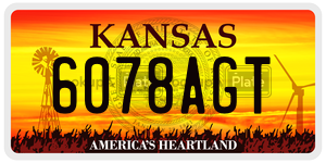 6078AGT  license plate in KS