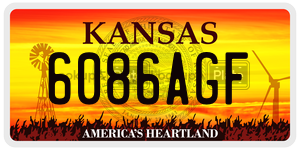 6086AGF  license plate in KS