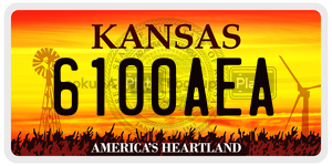 6100AEA  license plate in KS