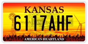 6117AHF  license plate in KS