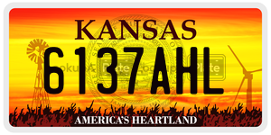 6137AHL  license plate in KS