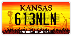 613NLN  license plate in KS