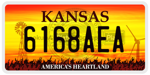 6168AEA  license plate in KS