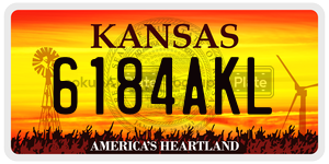 6184AKL  license plate in KS