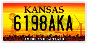 6198AKA  license plate in KS