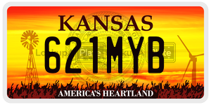 621MYB  license plate in KS