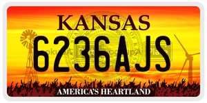 6236AJS  license plate in KS